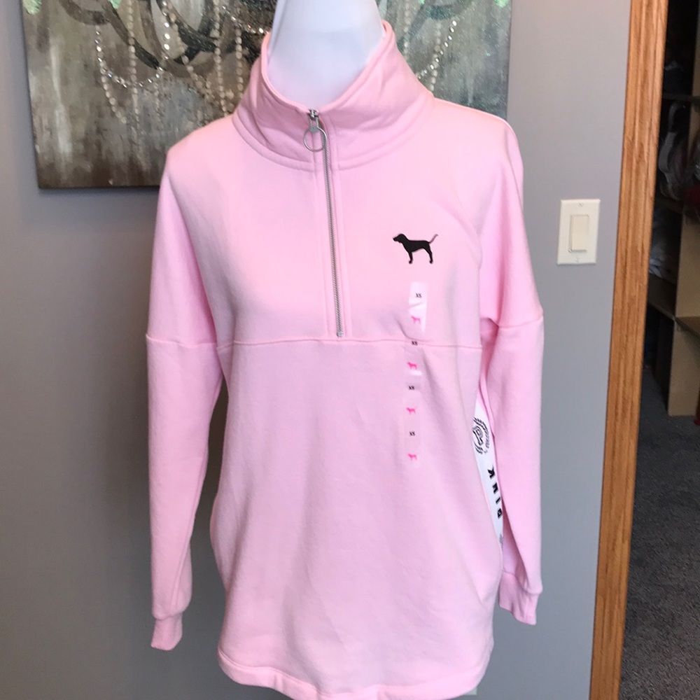 NWT PINK 3/4 zip sweatshirt.